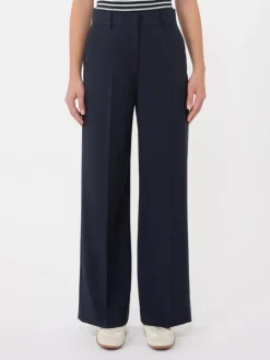 Woollen cloth palazzo trousers - NAVY