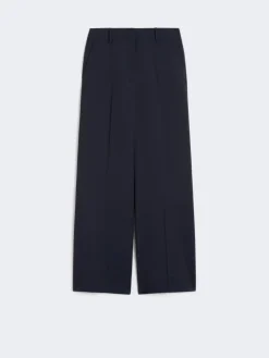 Woollen cloth palazzo trousers - NAVY