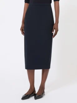 Woollen cloth pencil skirt - ULTRAMARINE
