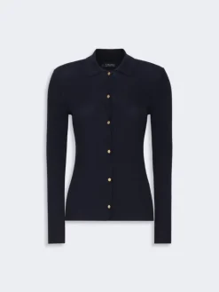 Woollen yarn fitted cardigan - ULTRAMARINE