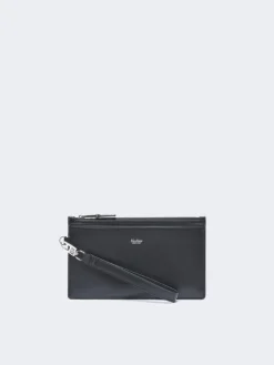 Wrist-strap leather pouch - BLACK
