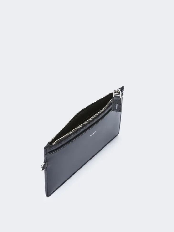 Wrist-strap leather pouch - BLACK