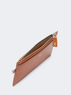 Wrist-strap leather pouch - RUST